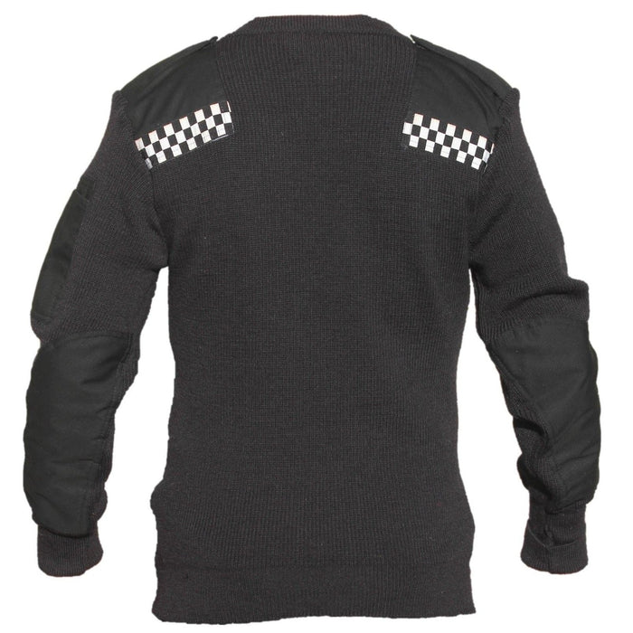 Black Nato Jumper Pullover 100% Acrylic with Checker Security Dog Handler