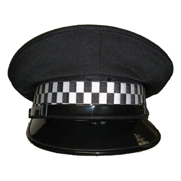 Flat Peaked Cap Black With Checker Theatre Film And TV PKCAPA