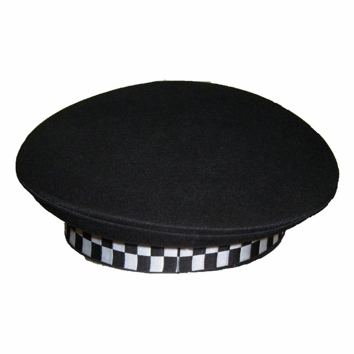 Flat Peaked Cap Black With Checker Theatre Film And TV PKCAPA