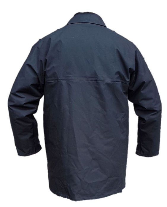Women's Black 3/4 Length Goretex Waterproof Hooded Rain Coat Security BGC03FB