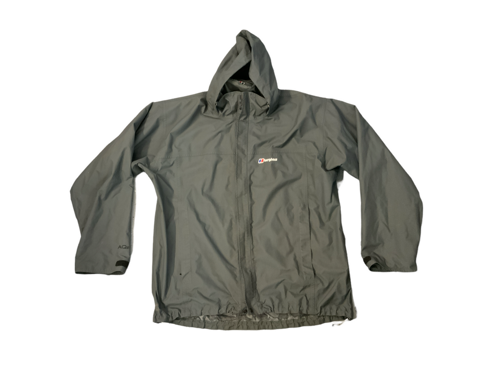 Mens Grey Berghaus AQ2 Waterproof Hooded Jacket 2XLarge OJ147 One Stop Cop Shop