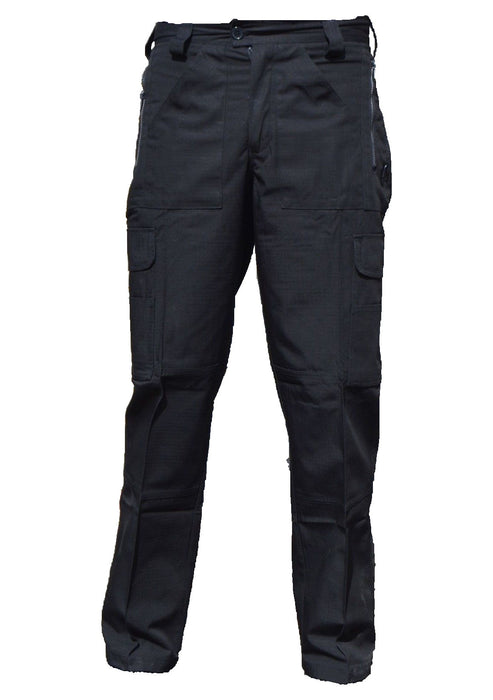 Ripstop Tactical Cargo Trouser Black Male Patrol Security R3UB