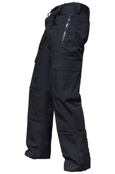 Black Ripstop Tactical Cargo Trousers Male R3UA