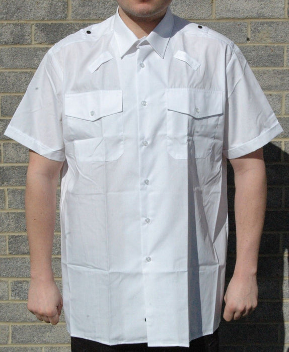 New Harrison Field Mens Short Sleeve White Shirt Uniform Pilot Security Prison