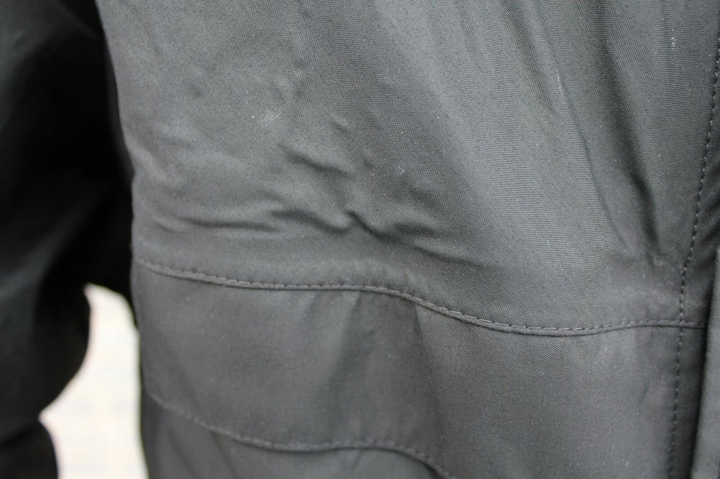 Ex Police 3/4 Length Black Waterproof Rain Coat With Collar Security BPC02B
