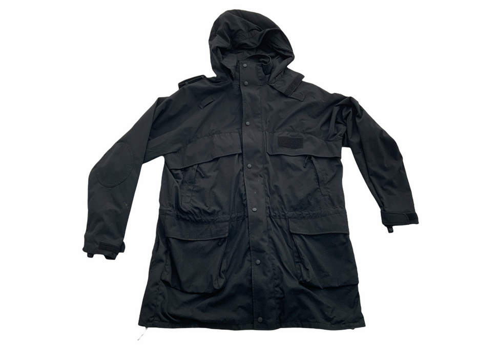Black Waterproof 3/4 Length Tactical Rain Coat Security Dog Handler XL/T OJ38