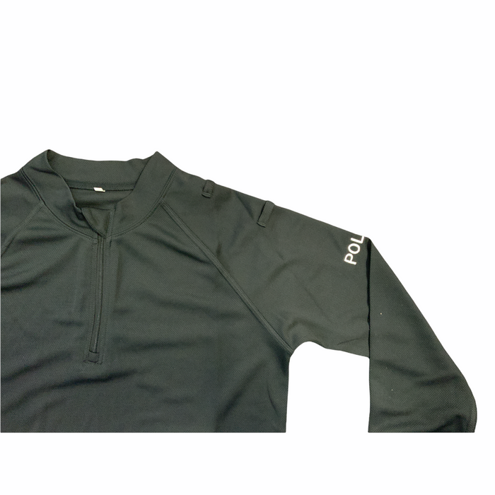 Male Black Police Branded Long Sleeve Wicking Shirt Top WKS18MA