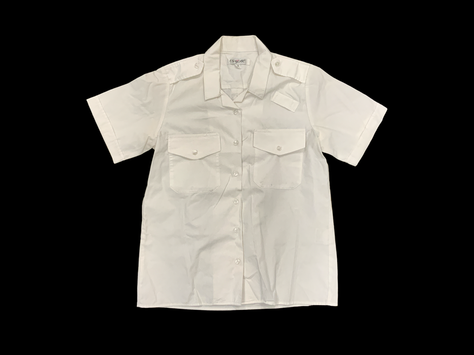 Opgear Womens White Short Sleeve Shirt Blouse With Epaulettes FSW09B