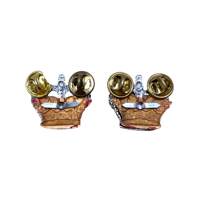 Chrome Metal Crowns Superintendent Rank Pin Backing Type 3