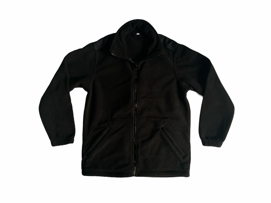 Black Full Zip Polyester Fleece with epaulettes Dog Handler Security