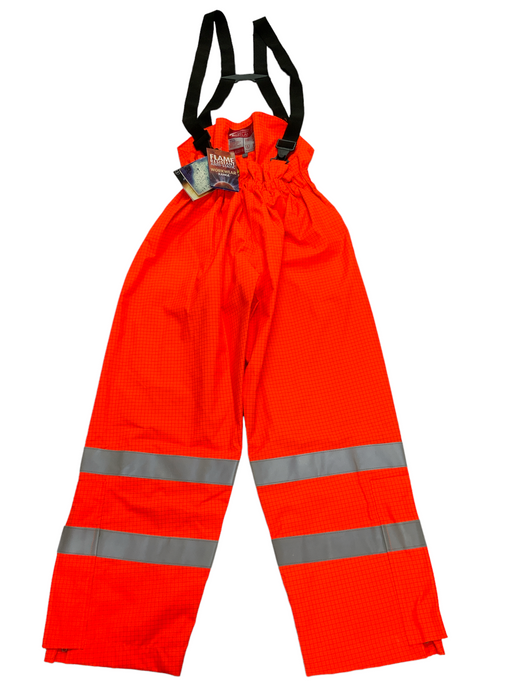 New Portwest Bizflame Hi Vis Antistatic FR Waterproof Trouser Orange PWHVT02N