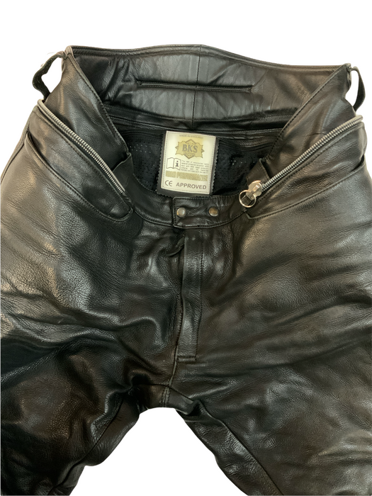 BKS Leather Trouser Black From Two Piece Waist 42" BKSTRS07B Grade B