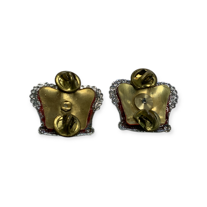 Chrome Metal Crowns Superintendent Police Rank Dress Tunic Pin Backing Type 2