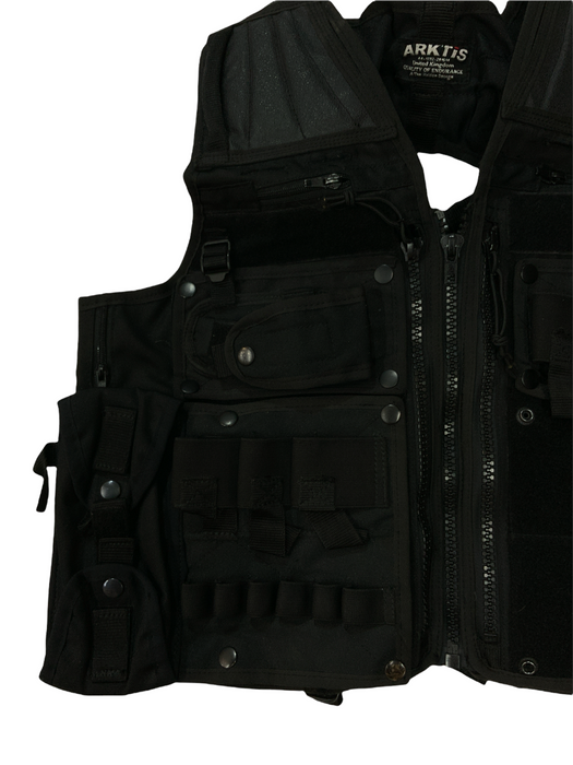 Arktis Black Tac Vest SAS Combat Security Paint-balling 44”-50” Chest OBTV28