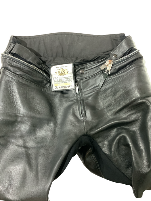 BKS Leather Trouser Black From Two Piece Waist 38" BKSTRS03B Grade B