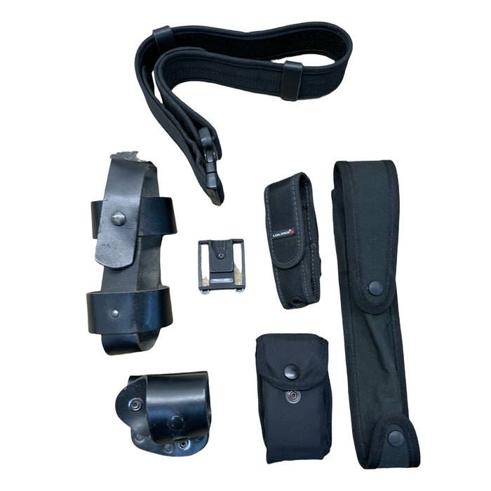 Duty Belt Kit With 6 Pouches Black Nylon Sizes S - XXL YR-BLTKIT03A