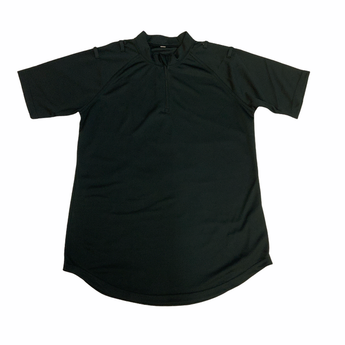 Male Black Breathable Short Sleeve Wicking Shirt With Epaulette Loops WKS13A
