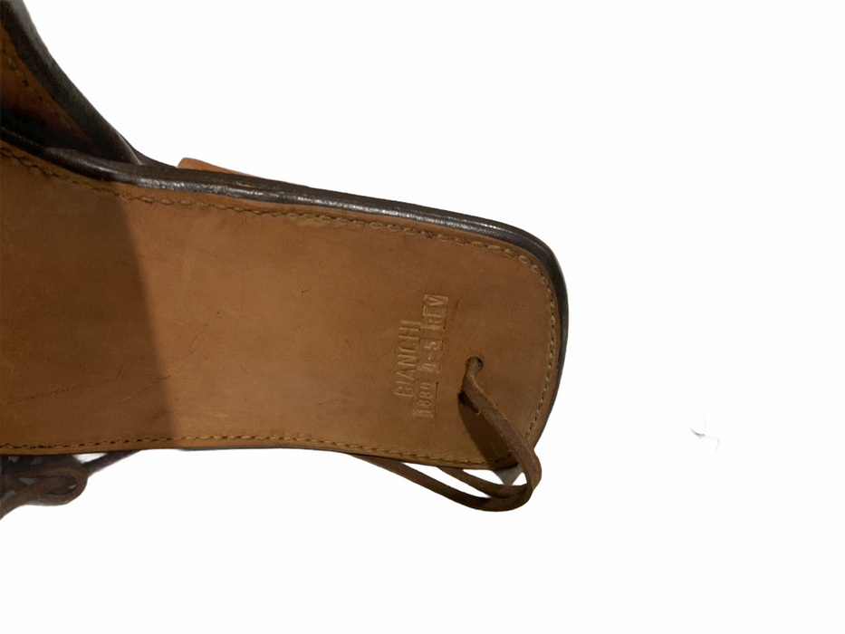 Bianchi 1880 4-5 Rev Leather Tan Gun Belt RH With 44/45 Ammo Slots 34” Waist