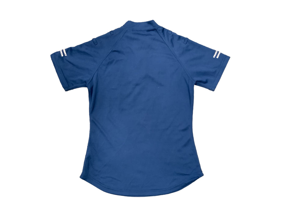 Female Blue PCSO Embroidered Breathable Short Sleeve Wicking Shirt Top