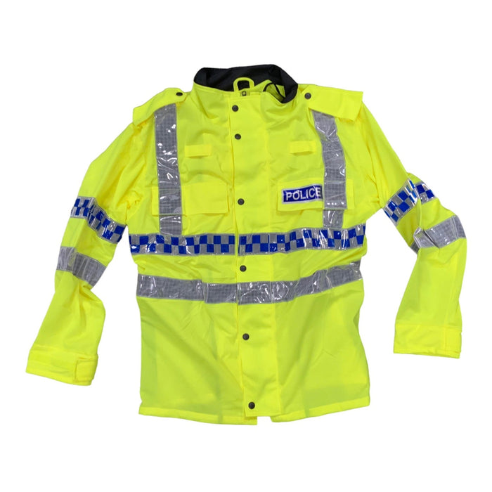 Police Branded Hi Vis Lightweight Reflective Overcoat Jacket LW01APOLICE