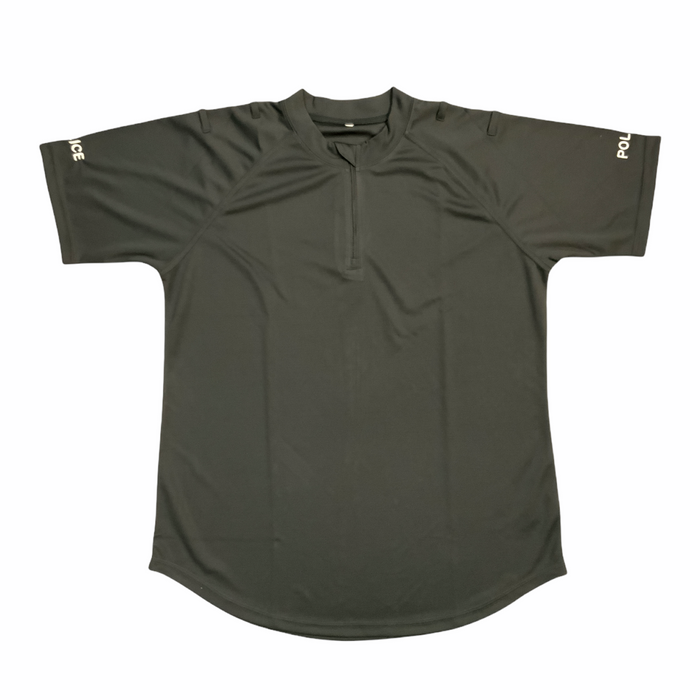 Male Black Police Branded Short Sleeve Wicking Shirt Top New WKS17MAN