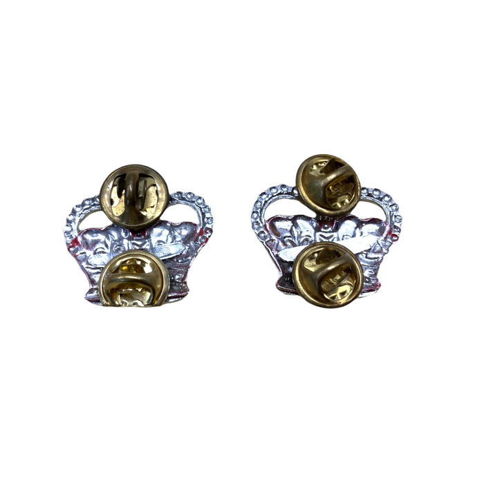 Chrome Metal Crowns Superintendent Rank Pin Backing Type 3