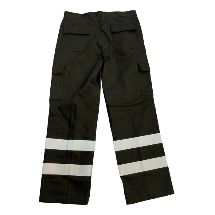 Benchmark Black Polycotton Cargo Reflective Trousers Grade A BMT07A