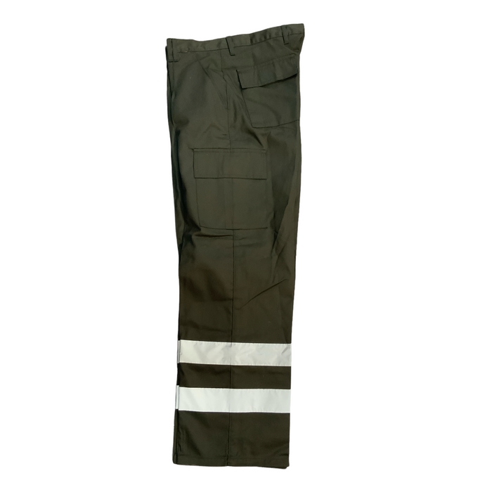 Benchmark T27 Reflective Cargo Trousers Black Polycotton BMT04N