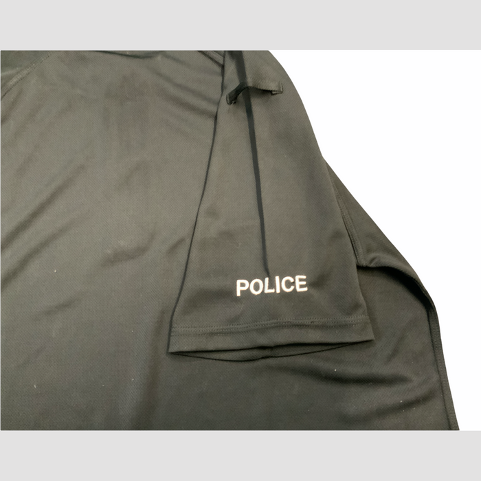 Male Black Police Branded Breathable Short Sleeve Wicking Shirt Top WKS17MA