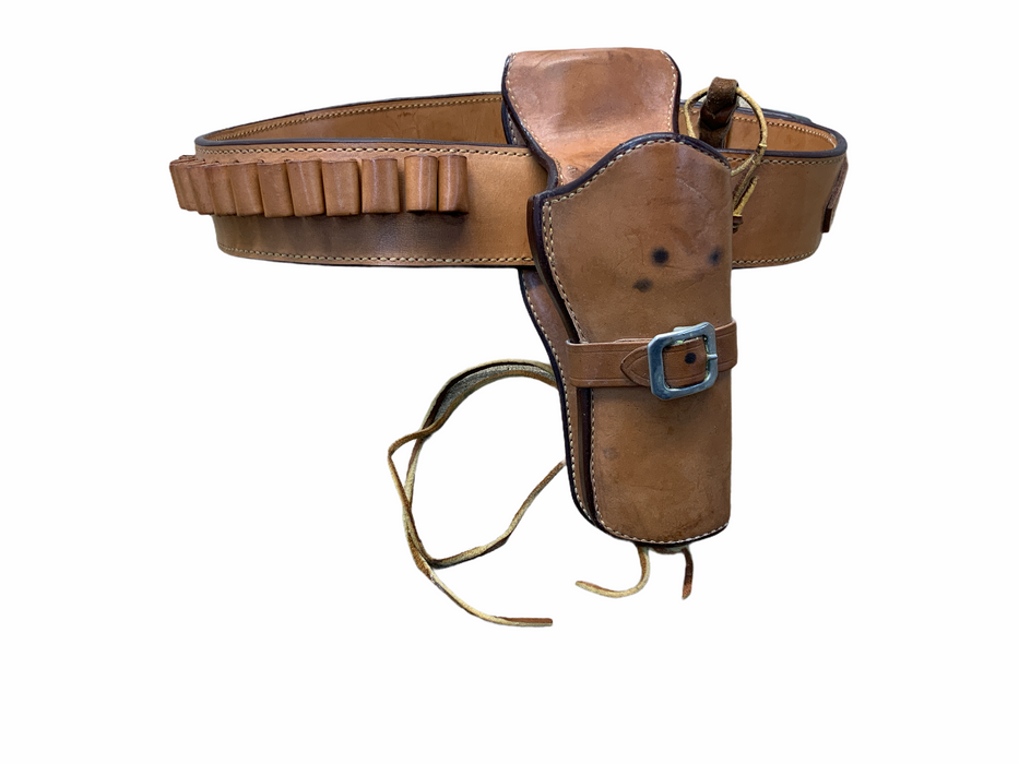 Bianchi 1890H Large SA Leather Tan Gun Belt RH With 44/45 Ammo Slots 34” Waist