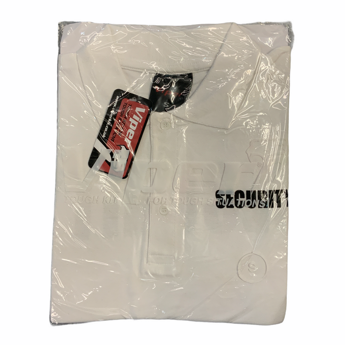 Viper Security Printed Front & Back White Polo Shirt - NEW - Size Small