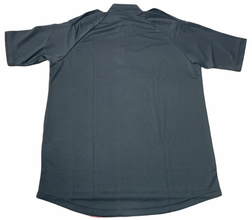 Wicking Shirt With Epaulettes Black Short Sleeve Male Base Layer WKS01A