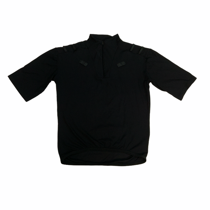 KIT DESIGN Male Black Breathable Short Sleeve Wicking Shirt with Epaulette Loops