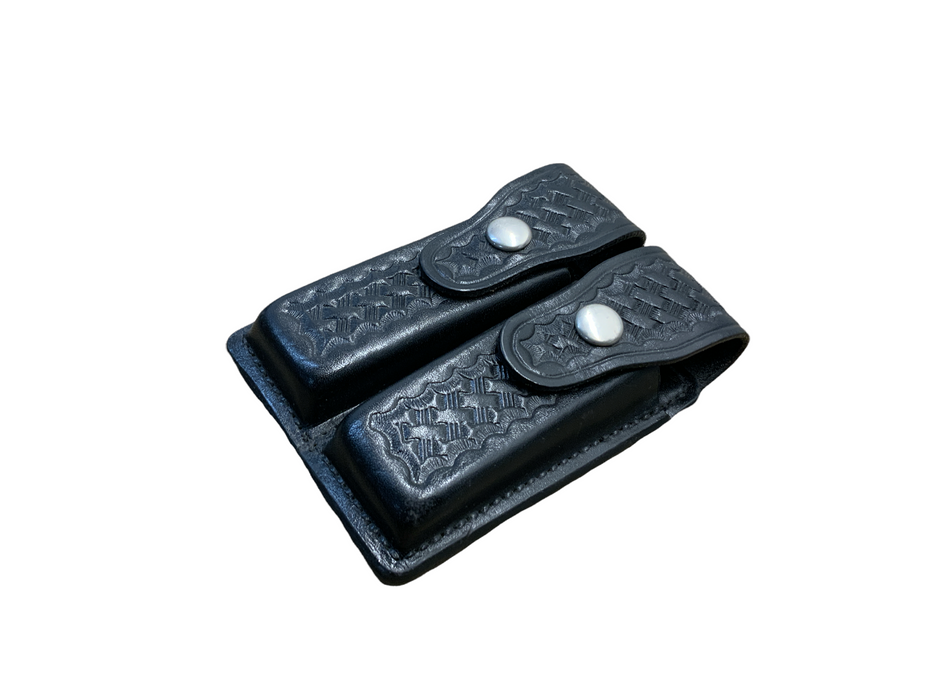 Bianchi Leather Double Magazine Ammo Pouch For Belts And Duty Belts BLTAMO04A