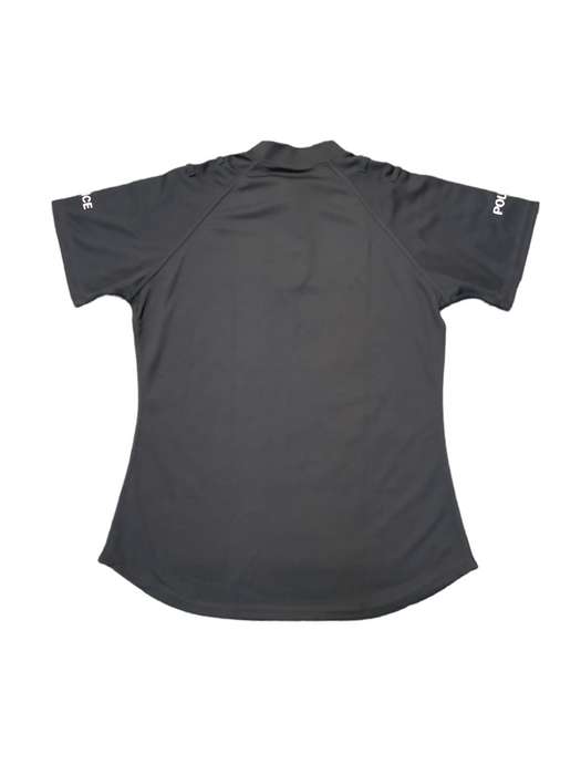 New Female Black Police Embroidered Breathable Short Sleeve Wicking Shirt Top