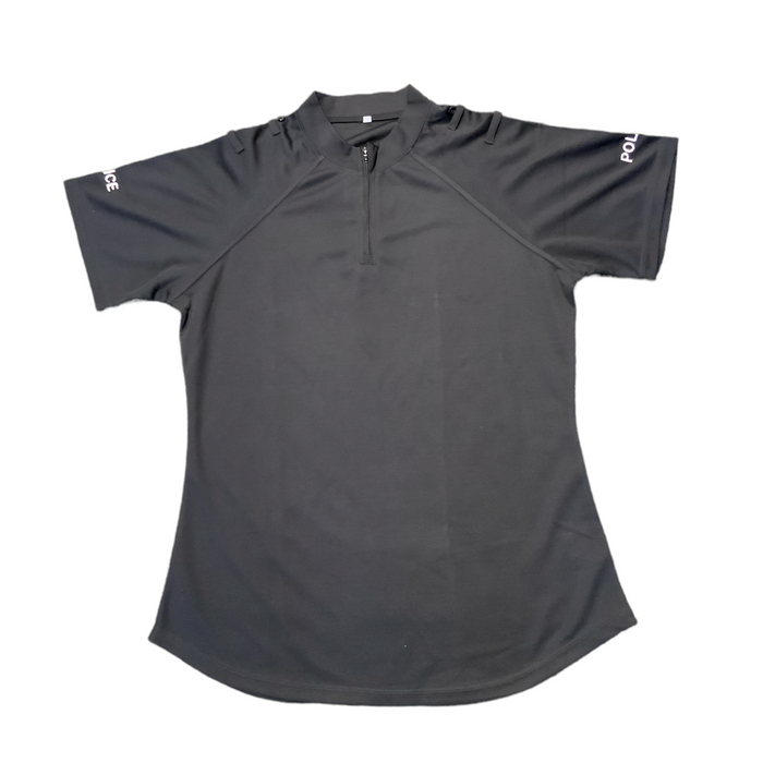 Female Black Police Branded Short Sleeve Wicking Shirt Top WKS17FAN