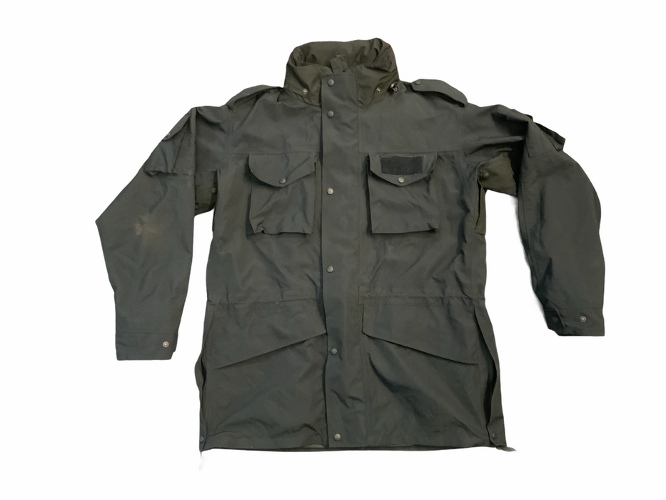 Black Waterproof 3/4 Length Tactical Rain Coat Security Dog Handler M/R OJ80