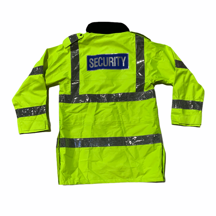 Hi Vis Security Badged Jacket Waterproof Rain Coat HVPC14A
