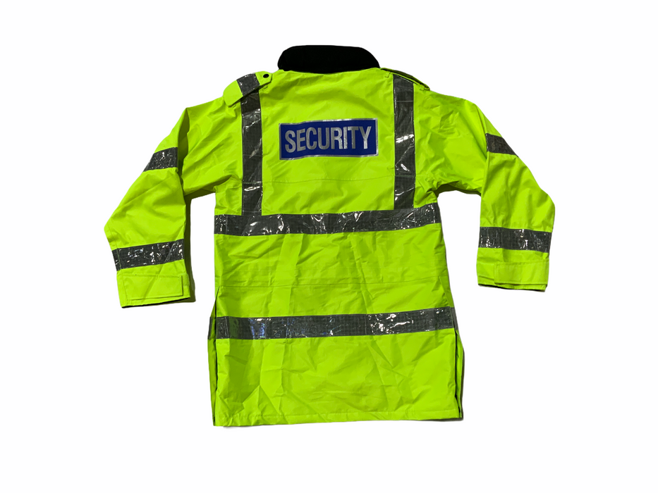 Hi Vis Security Badged Jacket Waterproof Rain Coat HVPC14A