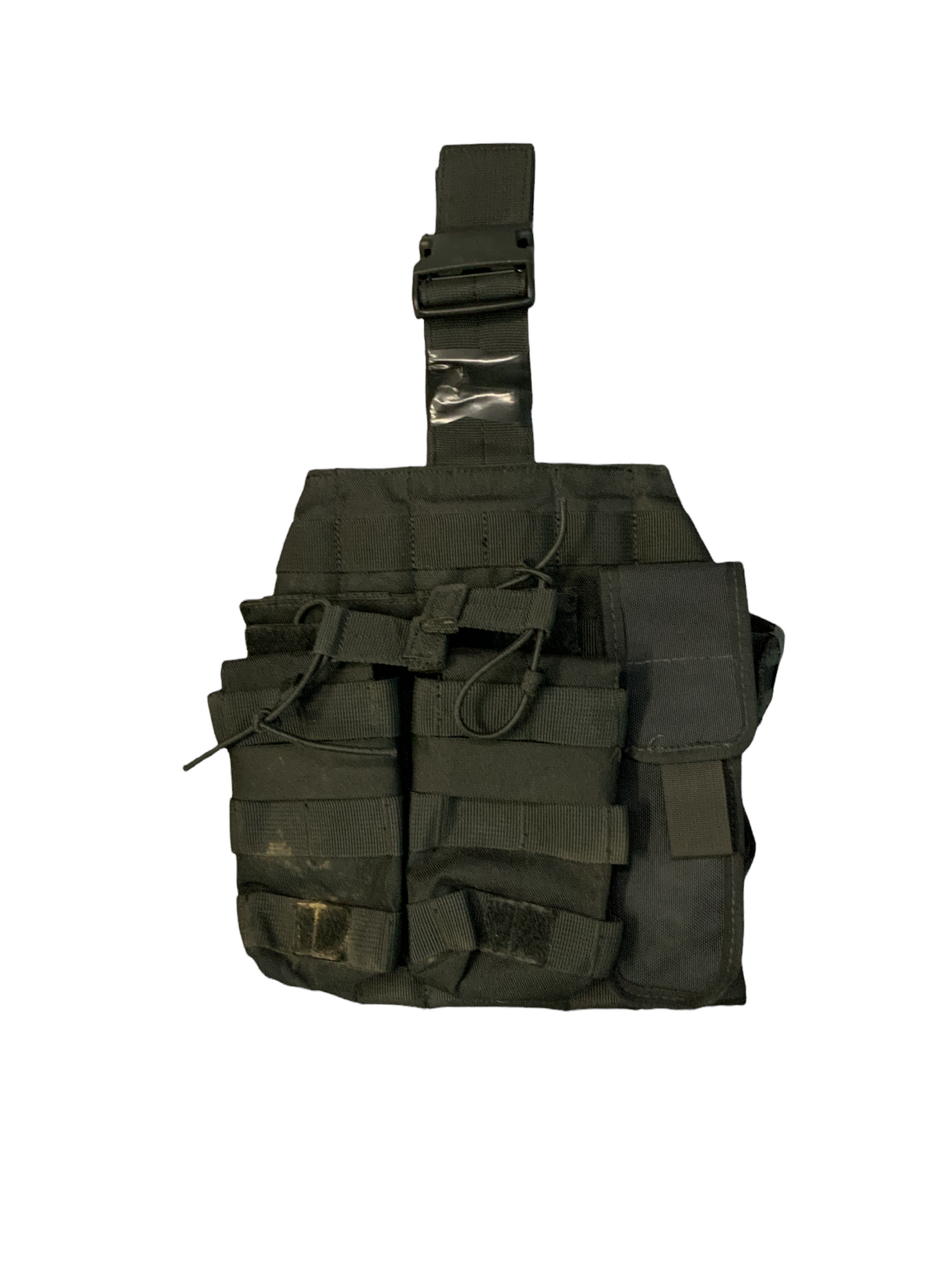 Black MilTec Tactical Molle Leg Panel with Magazine & Restraints Pouc