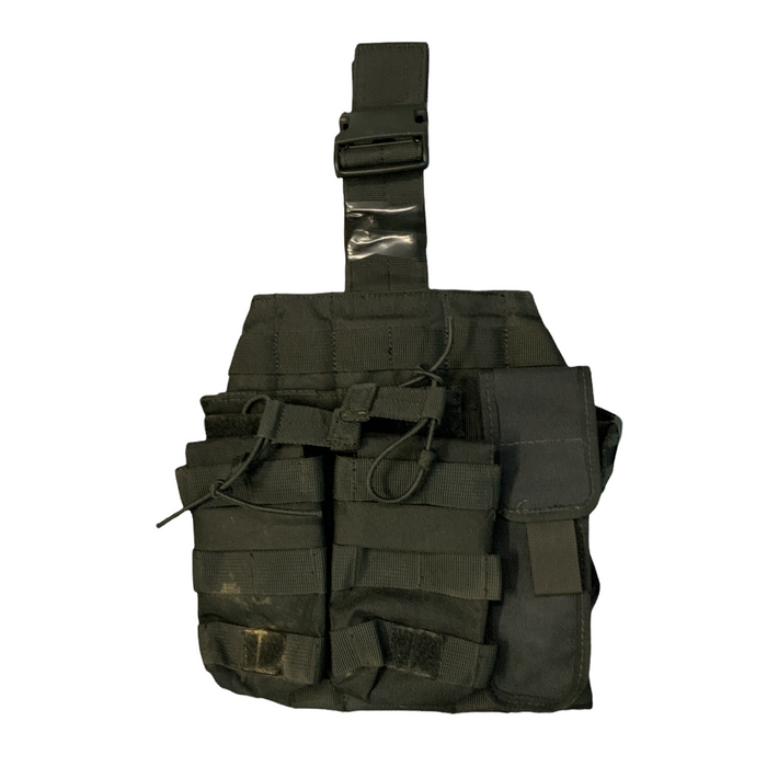Molle Leg Panel Tactical Black With Magazine & Restraints Pouch MILTECSETUP1