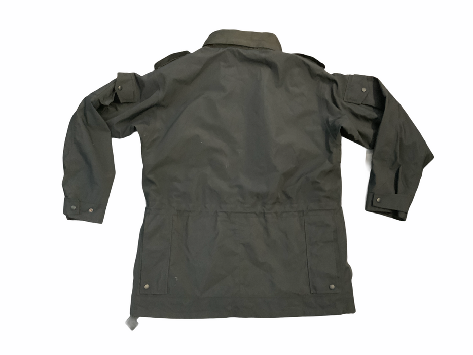 Black Waterproof 3/4 Length Tactical Rain Coat Security Dog Handler L/T OJ57