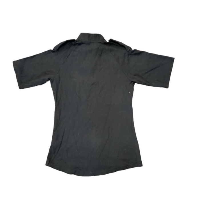 Female Black T-Shirt 100% Cotton wirh Epaulettes Security Dog Handler WKS33FA
