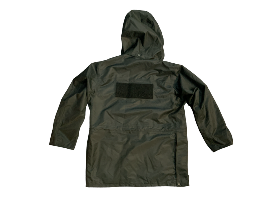 Black 3/4 Length Lightweight Waterproof Rain Coat Removable Hood BPC03A