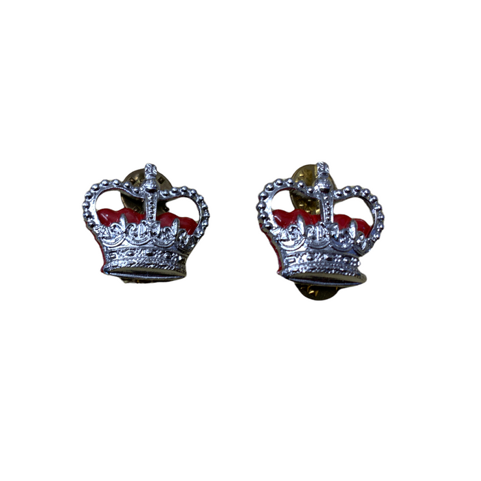 Chrome Metal Crowns Superintendent Rank Pin Backing Type 3