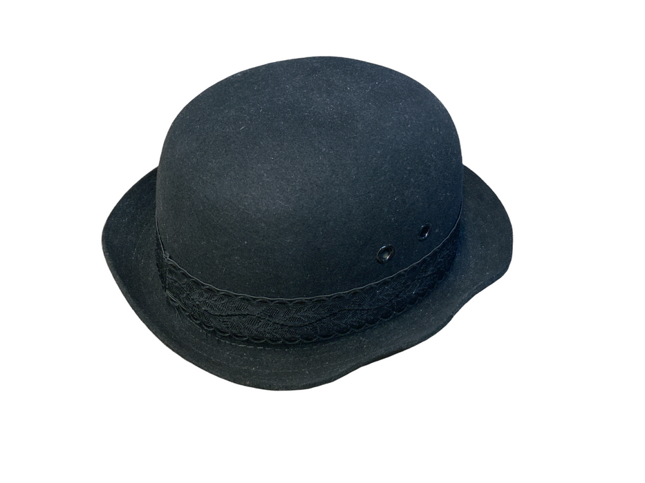 Black Bowler Hat with Black Band Fancy Dress TV Theatre Party Grade A