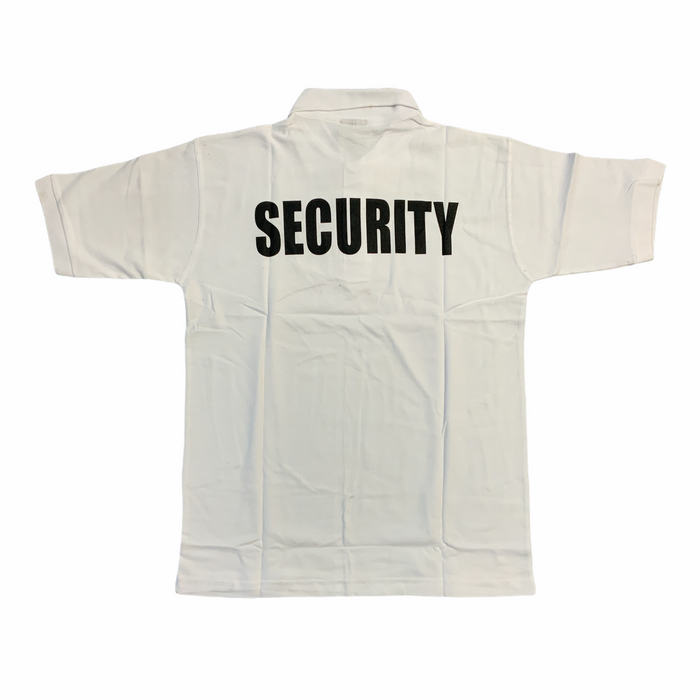 Viper Security Printed Front & Back White Polo Shirt - NEW - Size Small