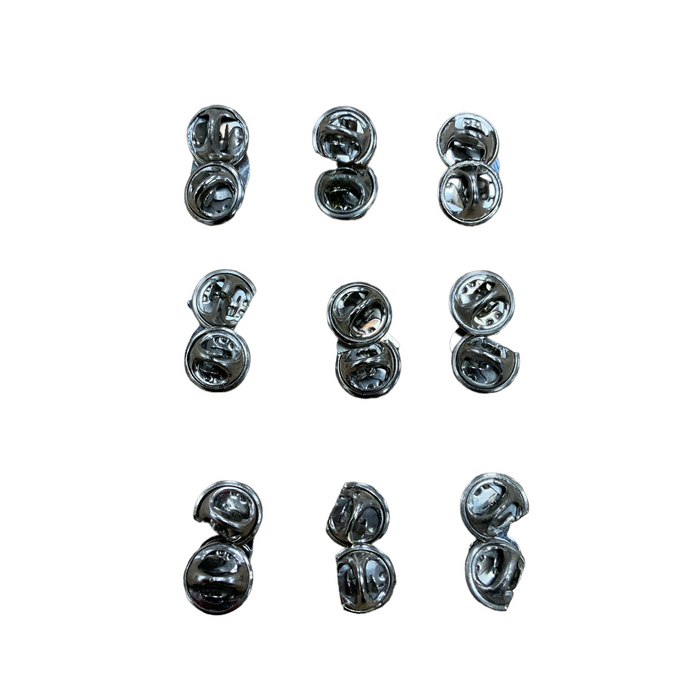 Chrome Number Butterfly Pin Back