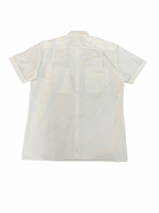 New Double Two Mens White Short Sleeve Shirt With Epaulettes Loops MSW06