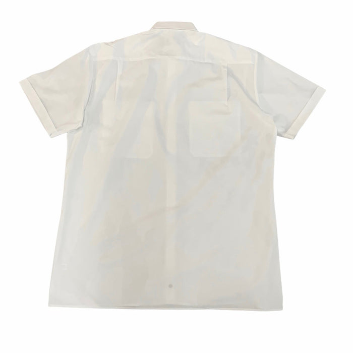 Double Two Short Sleeve Mens White Shirt With Epaulette Loops New MSW06